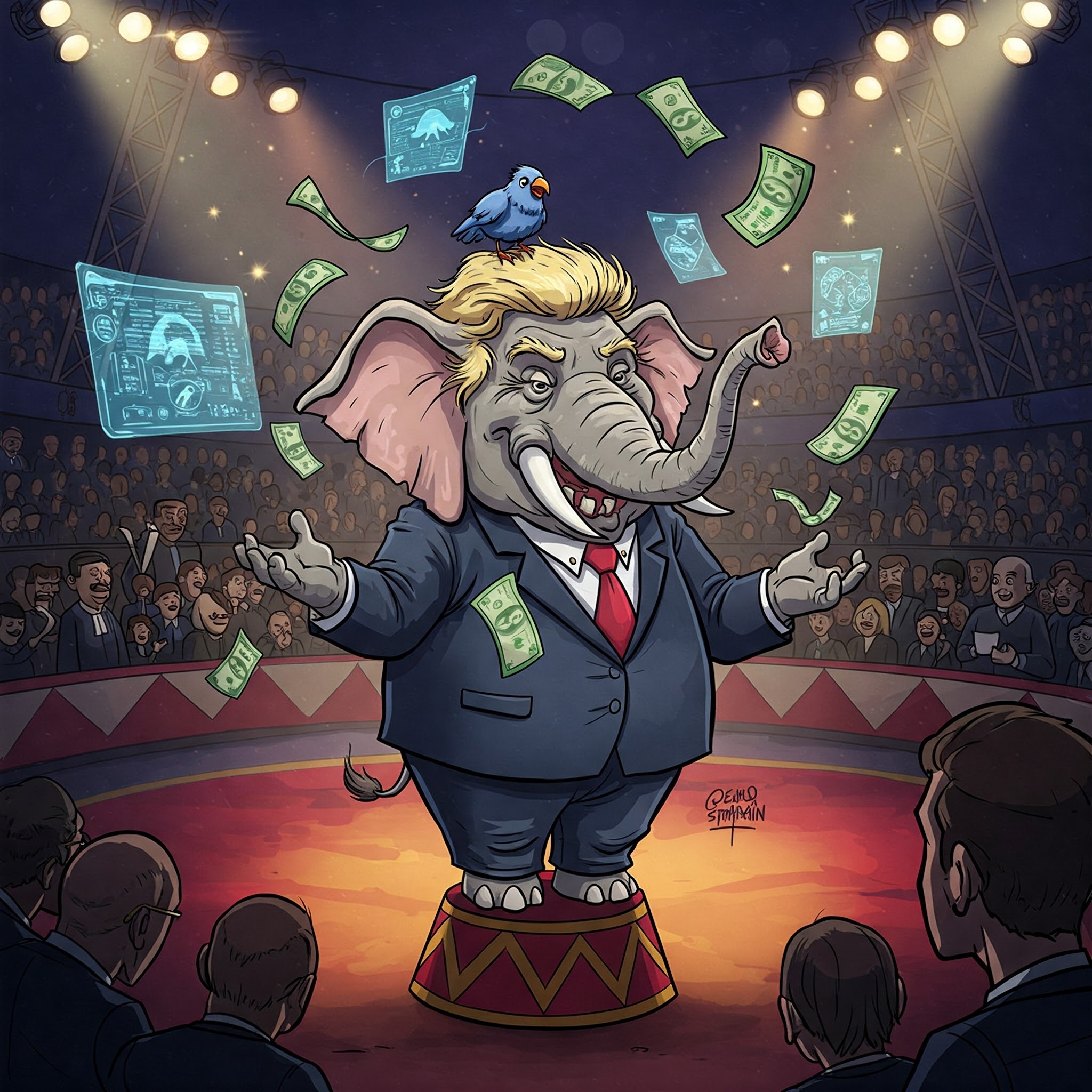 Trump Brainfarts Editorial Art